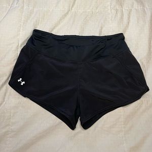 Black Under Armour Lined Athletic Heat Proof Shorts size Medium